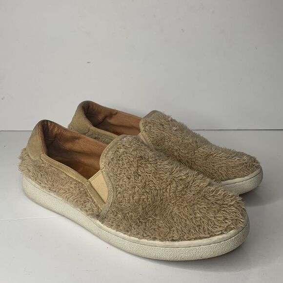 UGG Ricci beige shearling leather pull-on sneakers - Picture 5 of 10